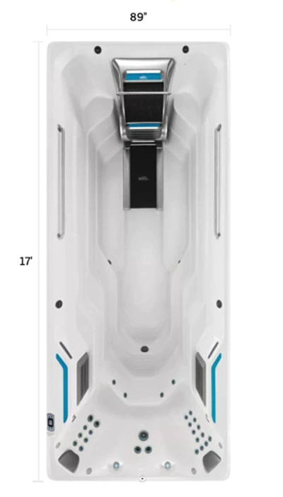 The E700 Swim Spa from Endless Pools with Measurements