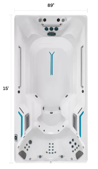 The X500 Swim Spa from Endless Pools with Measurements
