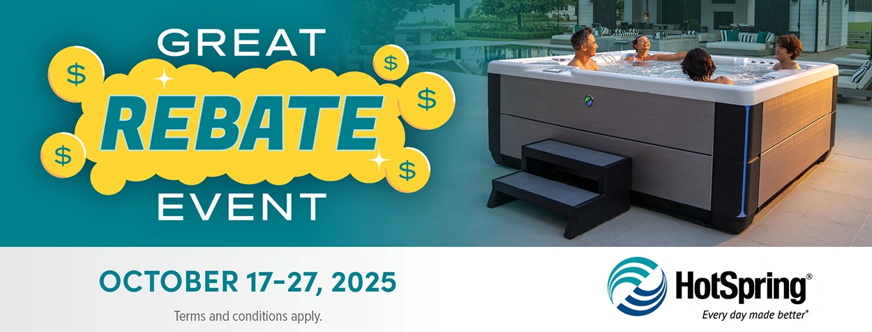 Sales event banner with text overlay that reads: "Great Rebate Sales Event, October 17-27, 2025"